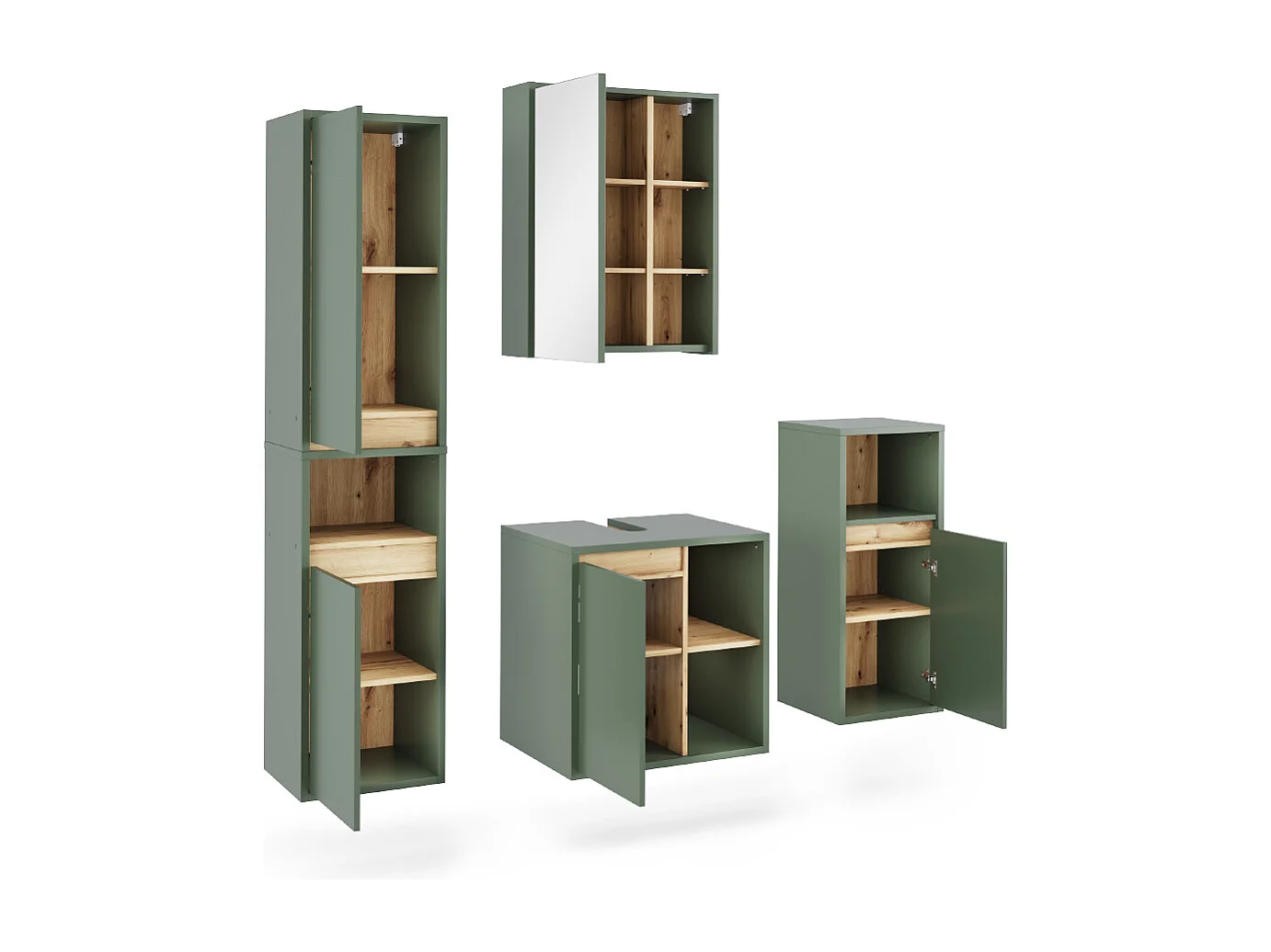 Set di mobili da bagno verde/artigianale 60x45.5x60 viola