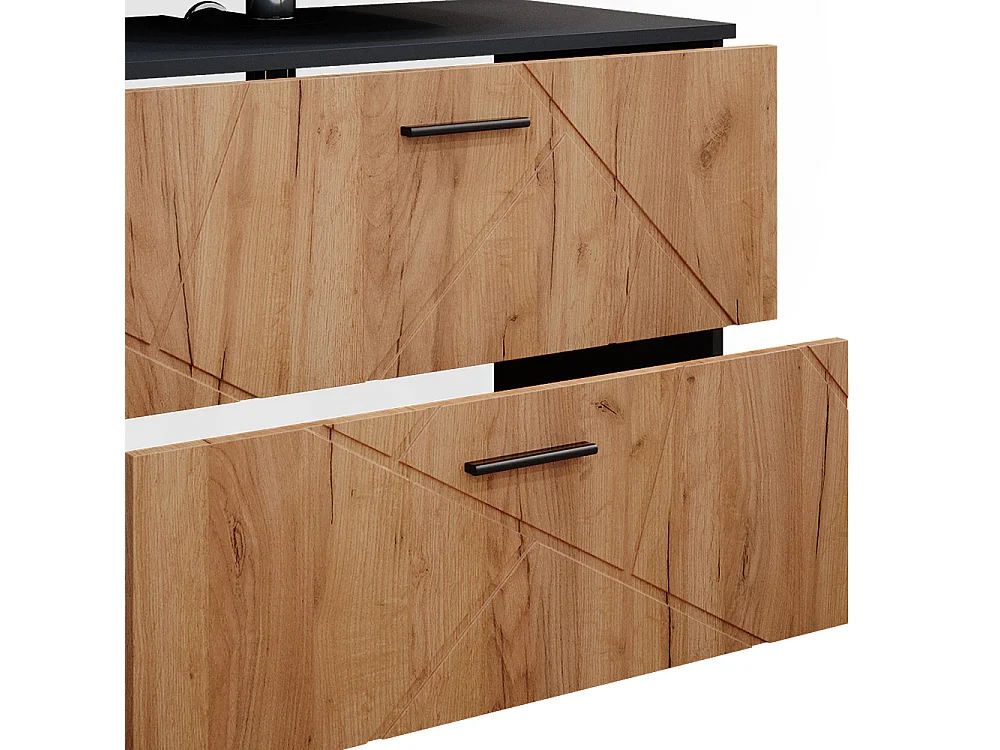 Ensemble meubles bain chêne doré/anthracite 80x41x58.6 irma