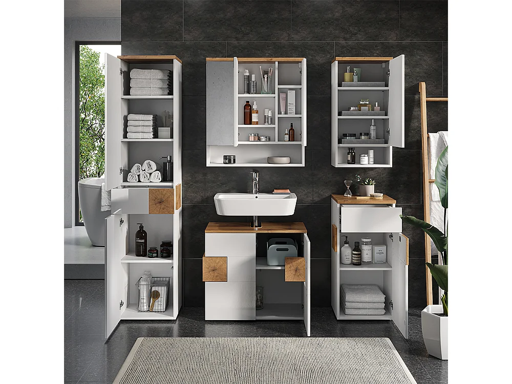 Ensemble de meubles de salle de bain blanc 73x37x64 eden