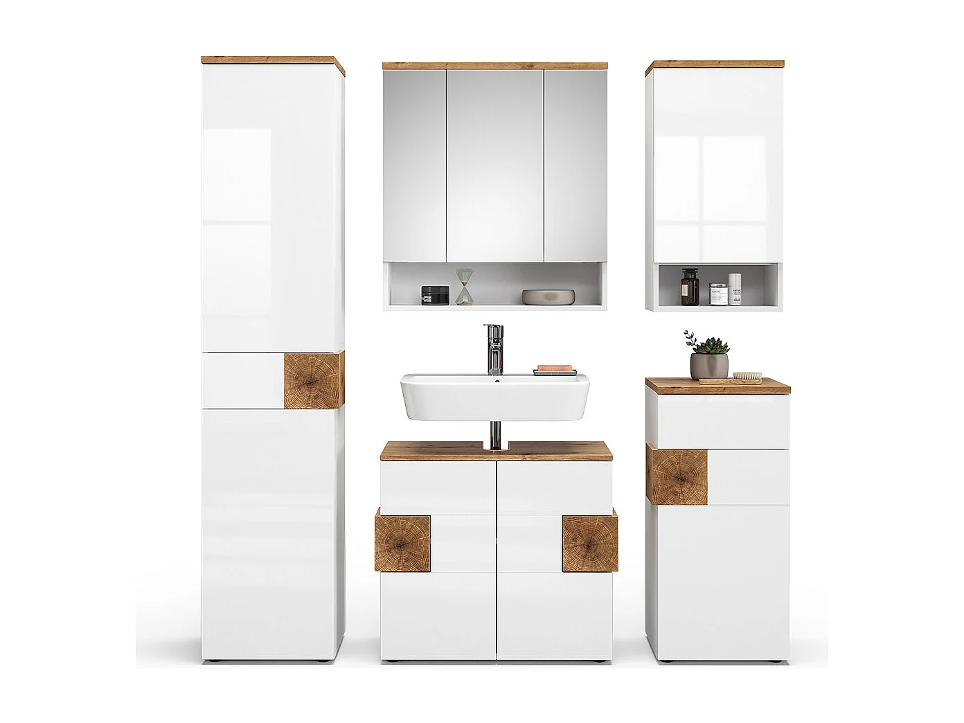 Ensemble de meubles de salle de bain blanc 73x37x64 eden