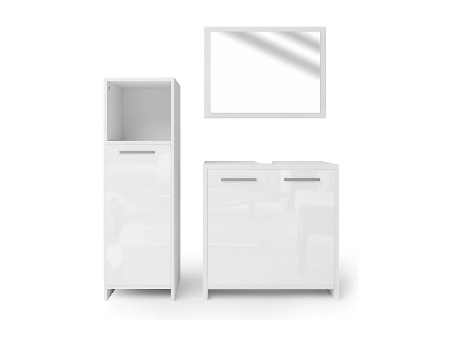 Meubles bain blanc brillant/blanc 58x33x60 kiko