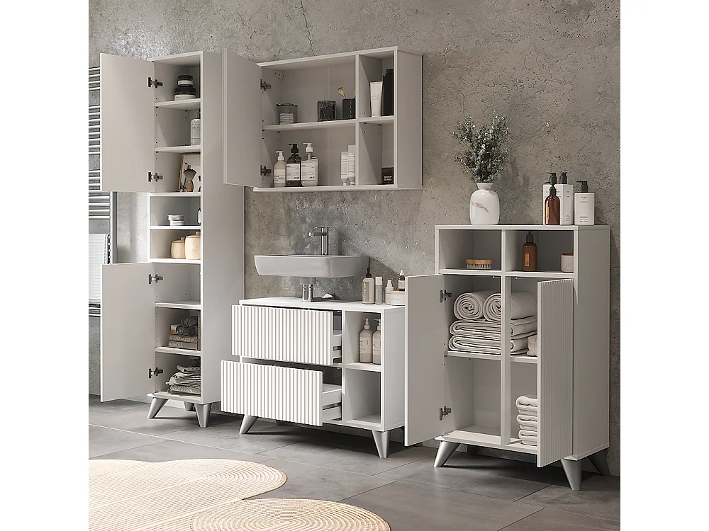 Conjunto de muebles de baño blanco 80x30x62 leano