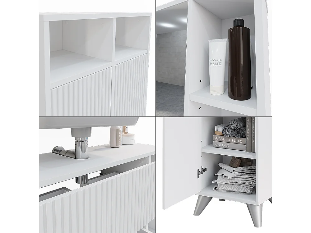 Conjunto de muebles de baño blanco 80x30x62 leano