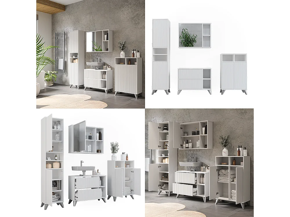 Conjunto de muebles de baño blanco 80x30x62 leano