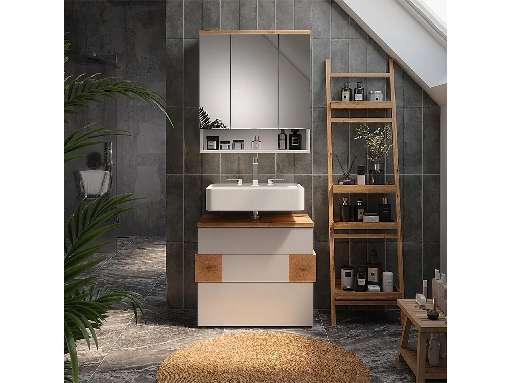 Set di mobili da bagno bianco 70x37x64.5 eden