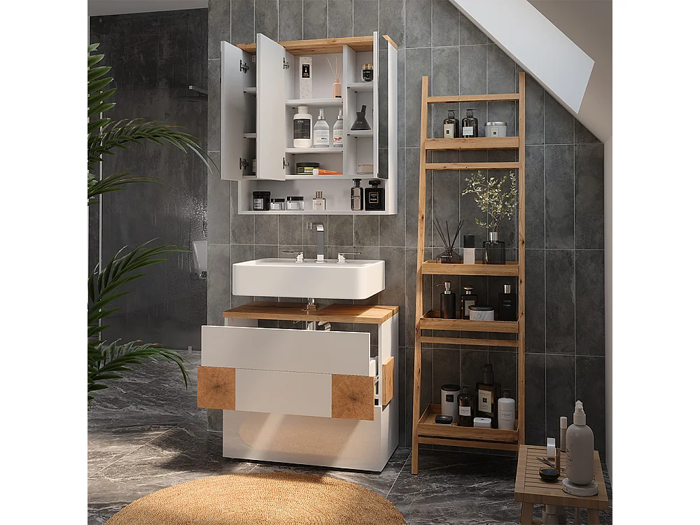 Meubles bain blanc 70x37x64.5 eden