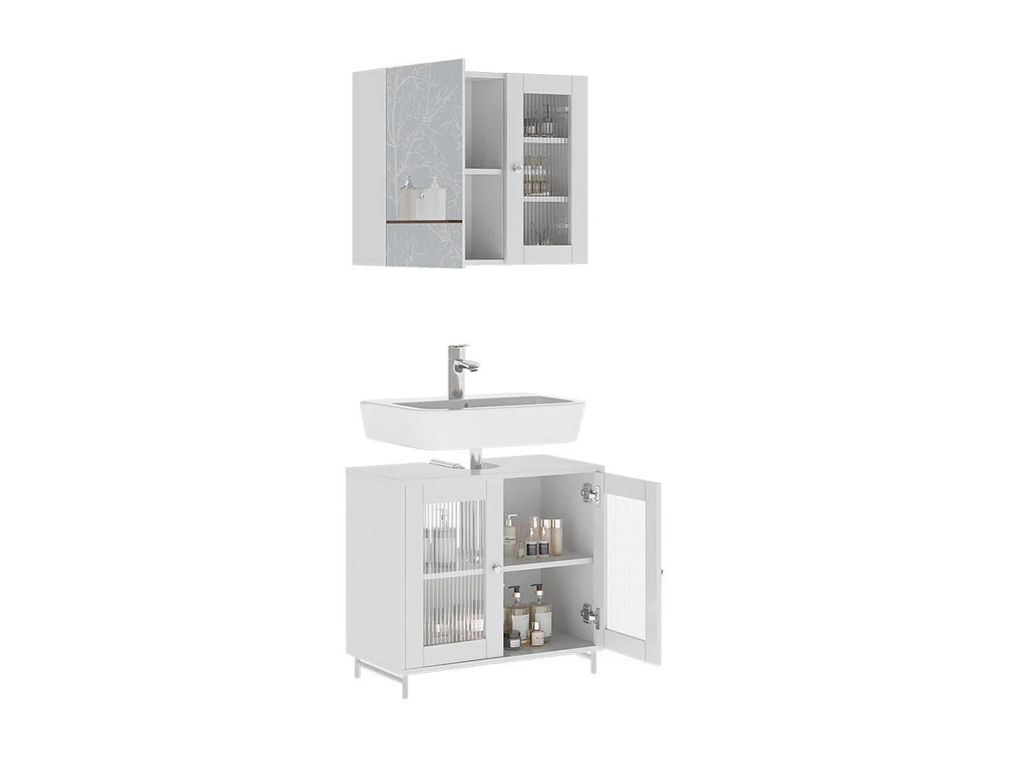 Badmöbel-Set weiß 60x30x58 malte