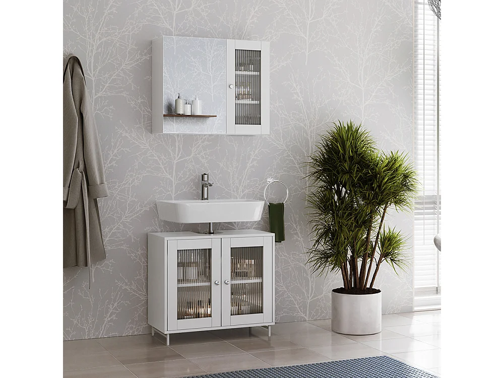 Ensemble de meubles de salle de bains blanc 60x30x58 malte