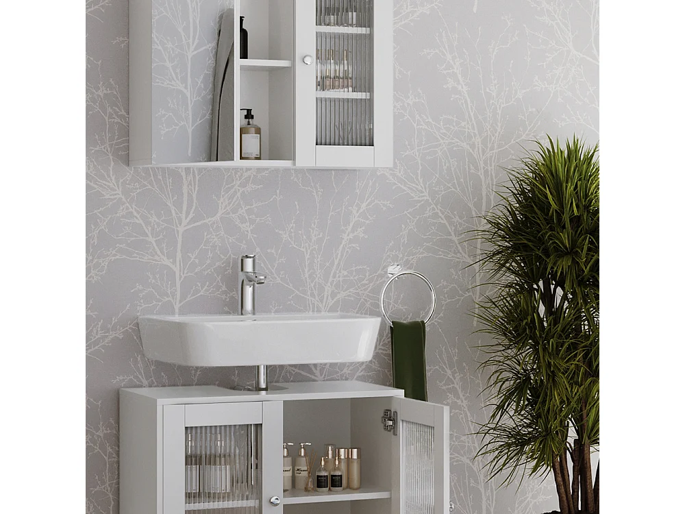 Ensemble de meubles de salle de bains blanc 60x30x58 malte