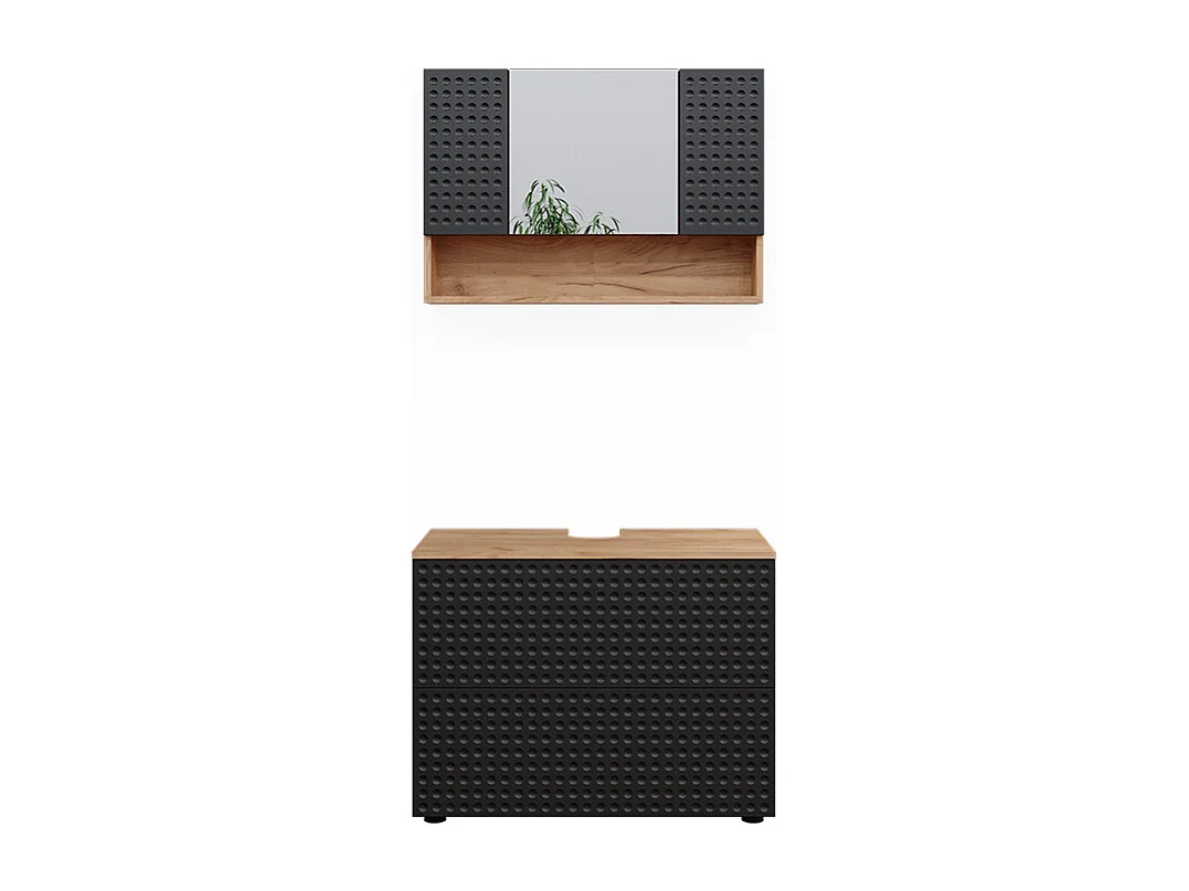 Meubles bain anthracite à pois 80x41x58.6 irma