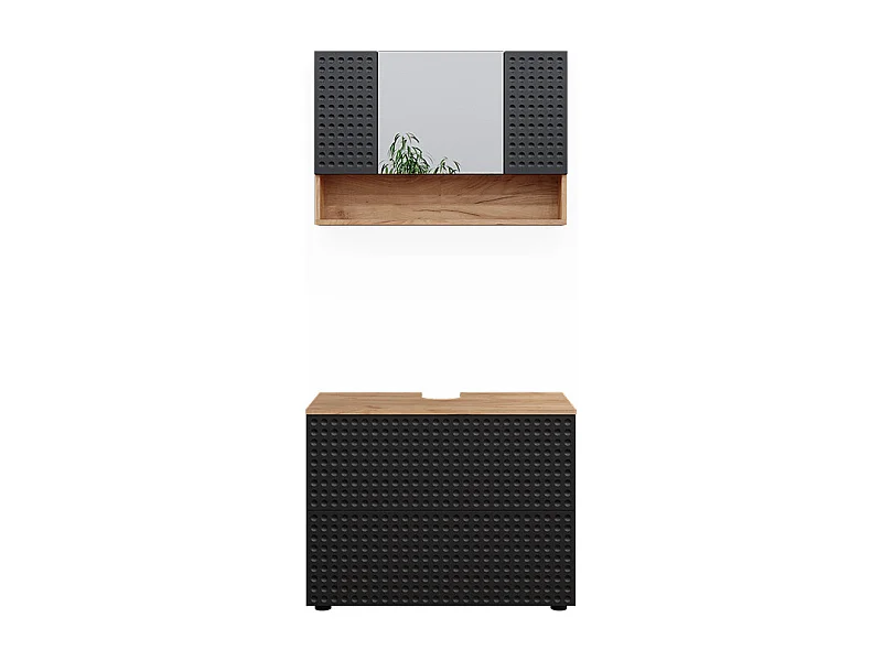 Conjunto de muebles de baño lunares antracita 80x41x58.6 irma