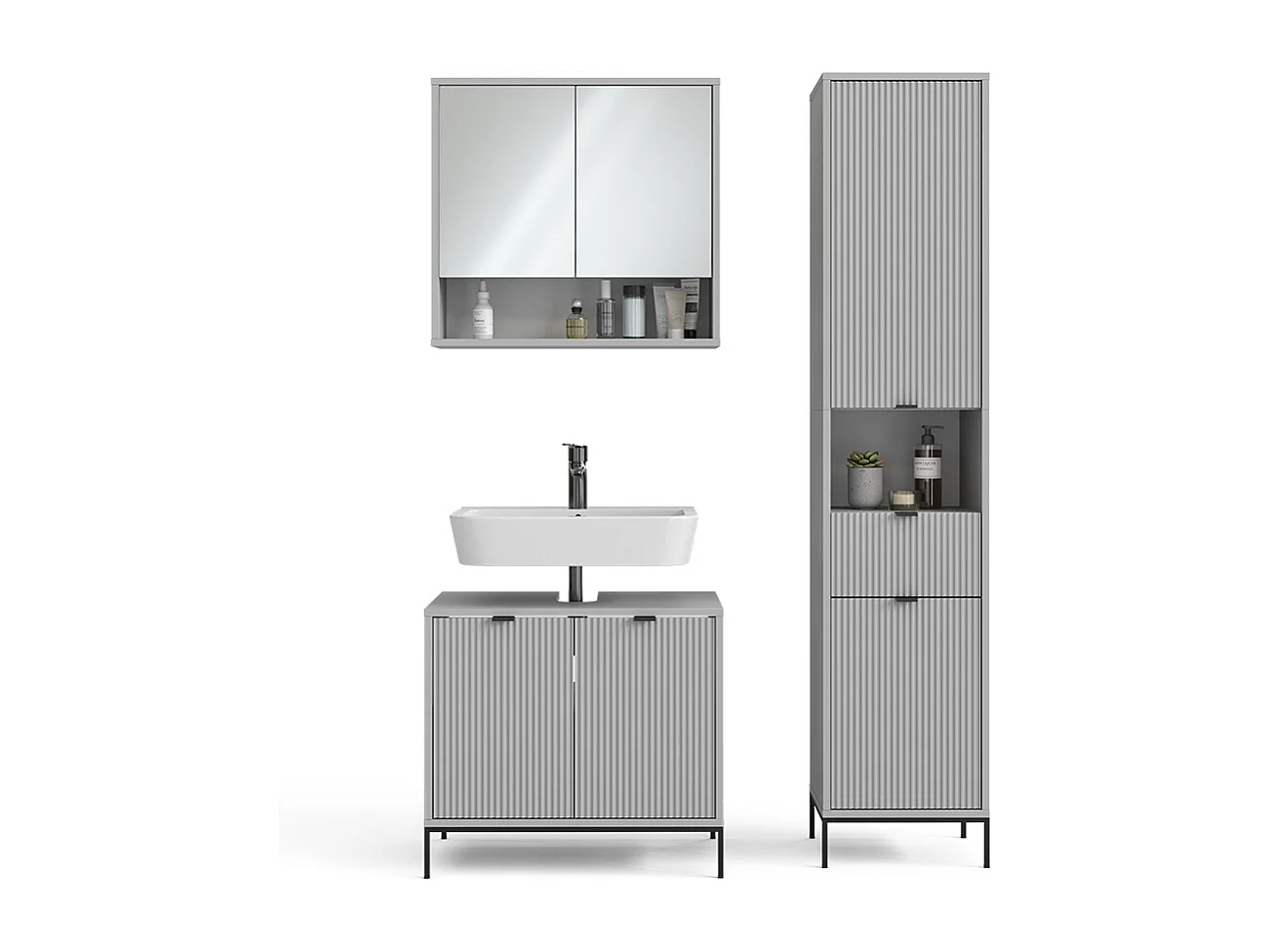 Set di mobili da bagno grigio 70x45x63 eliza