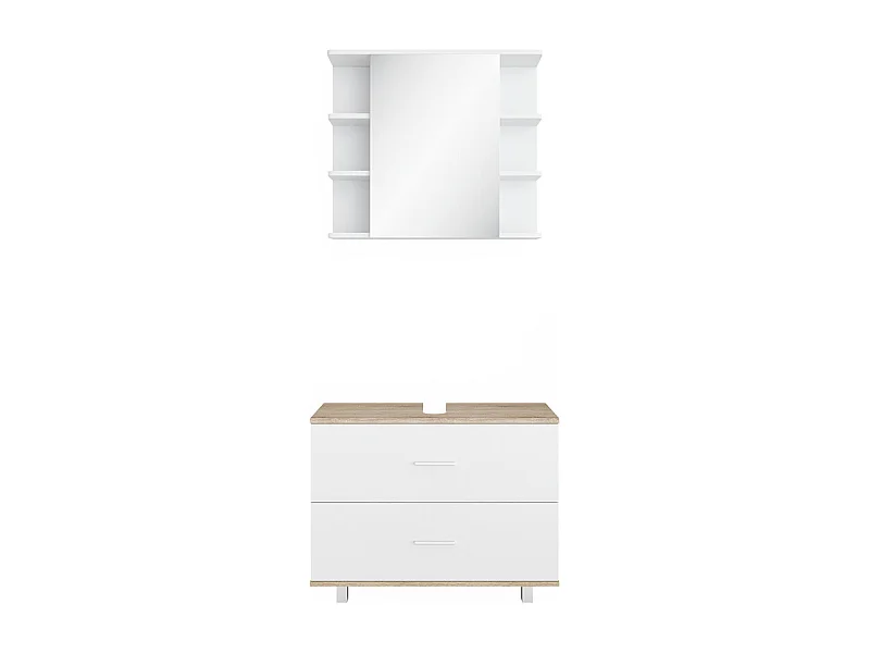 Badmöbel-Set weiß/sonoma 80.2x33x60.8 ilias