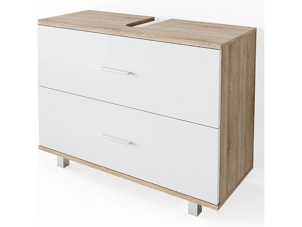 Meubles bain blanc/sonoma 80.2x33x60.8 ilias