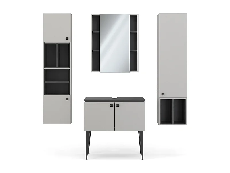 Conjunto de muebles de baño gris 80x50x79 gerta