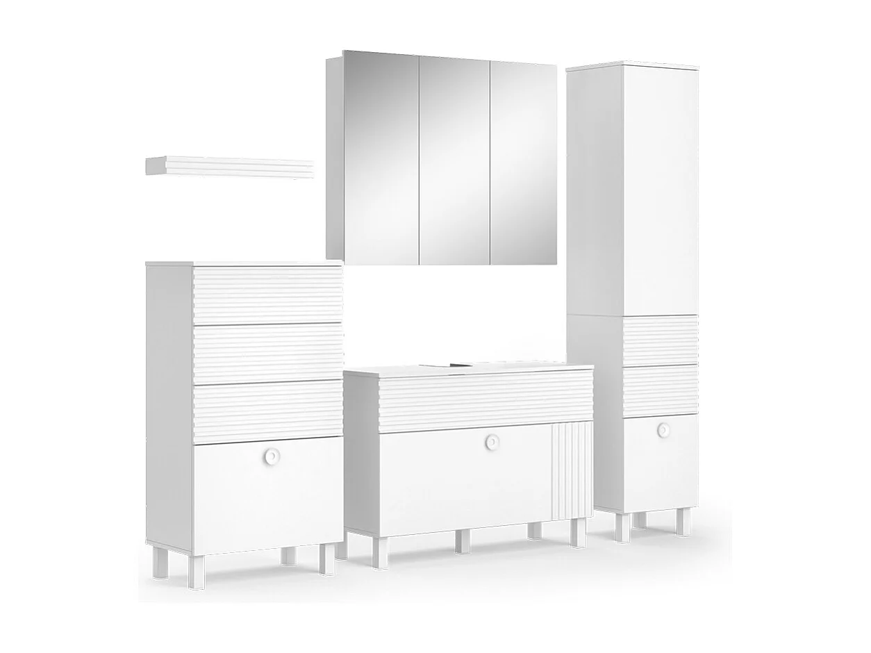 Set di mobili da bagno bianco 100x37x72 sola