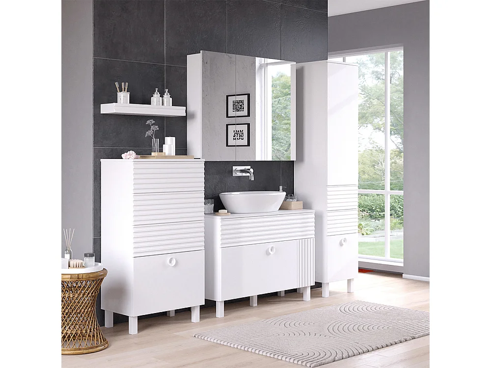 Set di mobili da bagno bianco 100x37x72 sola