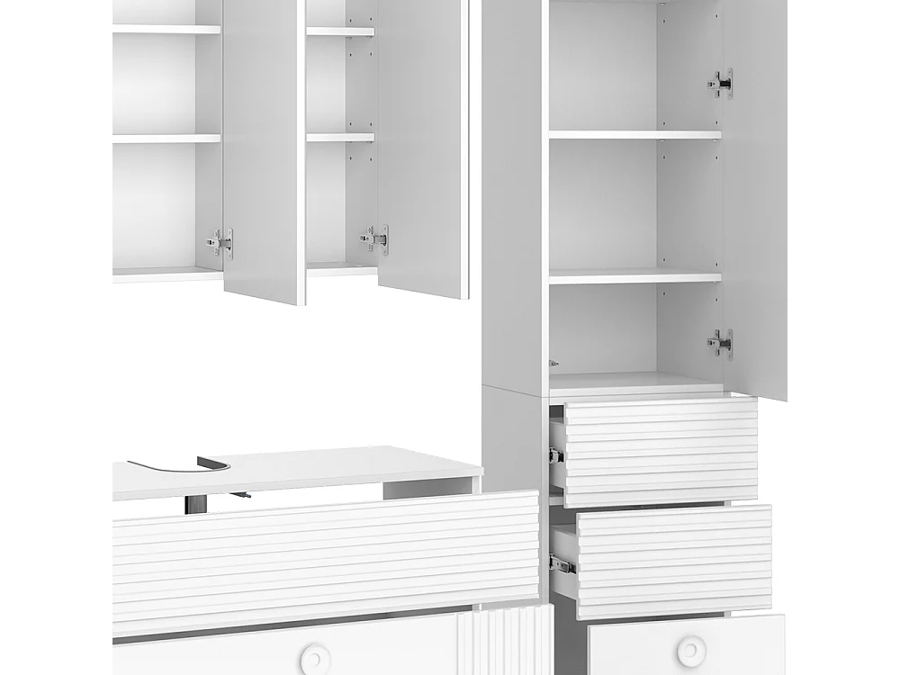 Set di mobili da bagno bianco 100x37x72 sola