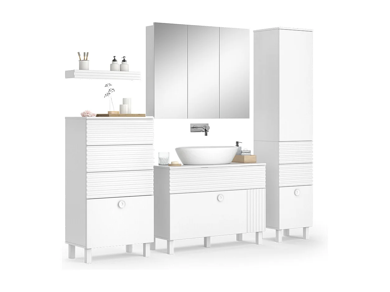 Set di mobili da bagno bianco 100x37x72 sola