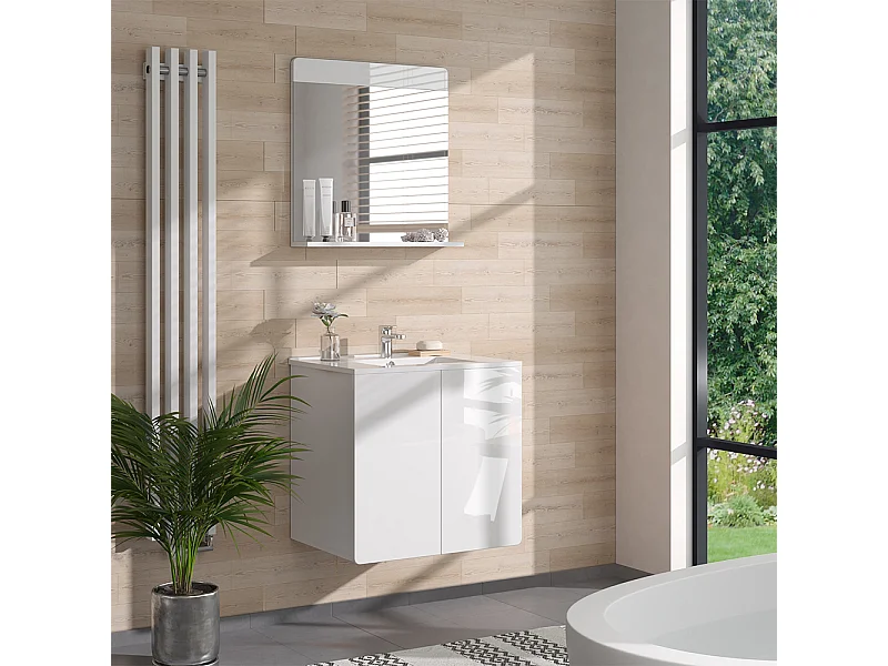 Mobile sottolavabo per bagno bianco 61.8x44.8x57.8 izan
