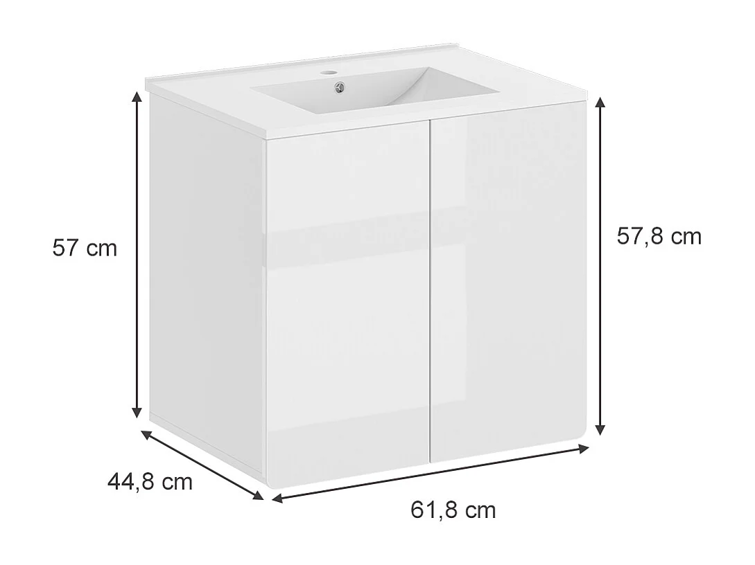 Wastafelonderkast wit 61.8x44.8x57.8 izan