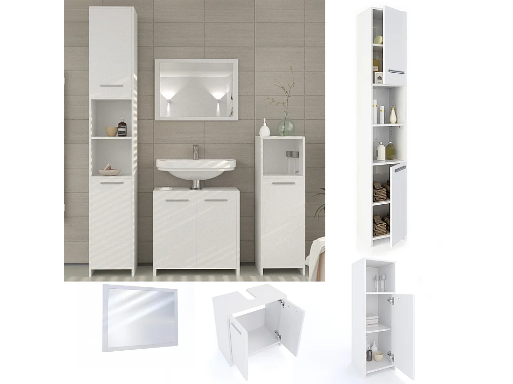 Meubles bain blanc 58x33x60 kiko