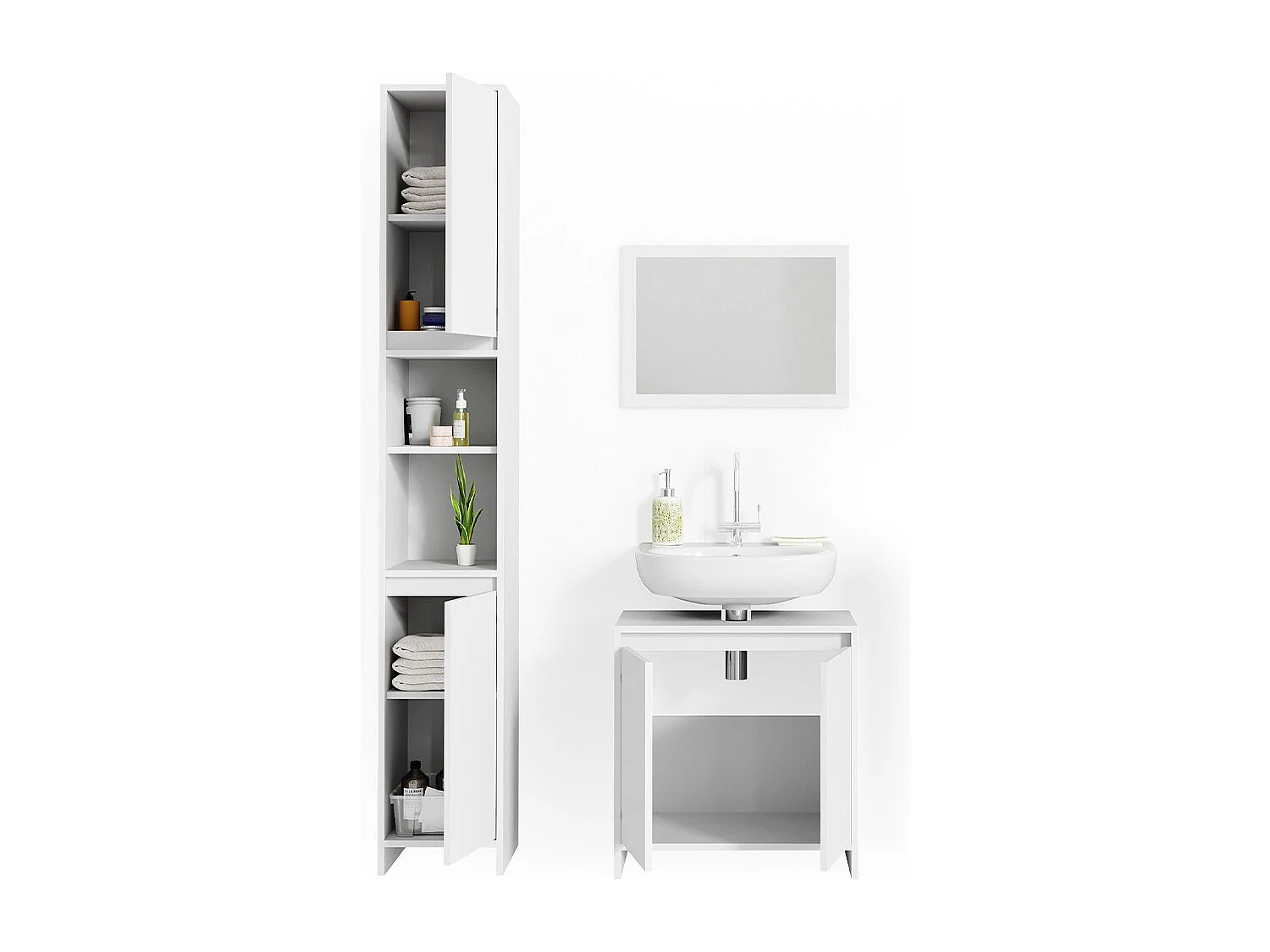 Conjunto de muebles de baño blanco 58x33x60 emma