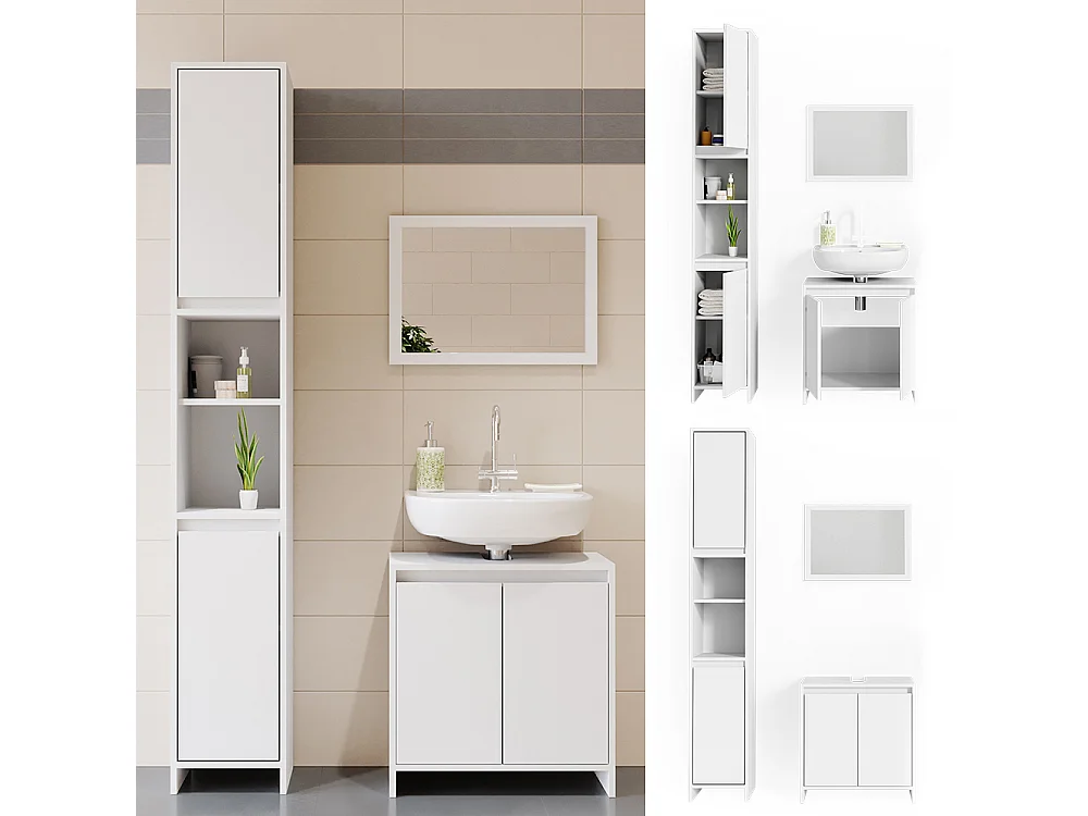 Meubles bain blanc 58x33x60 emma