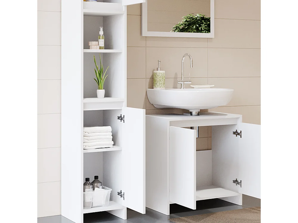 Meubles bain blanc 58x33x60 emma