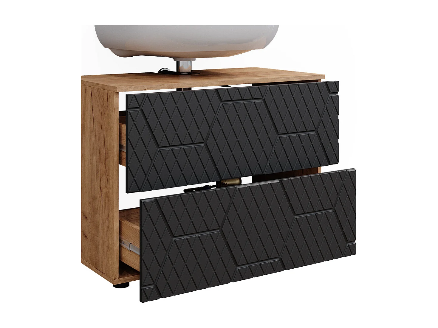 Set mobili bagno antracite con struttura a nido dape 80x41x58.6 irma