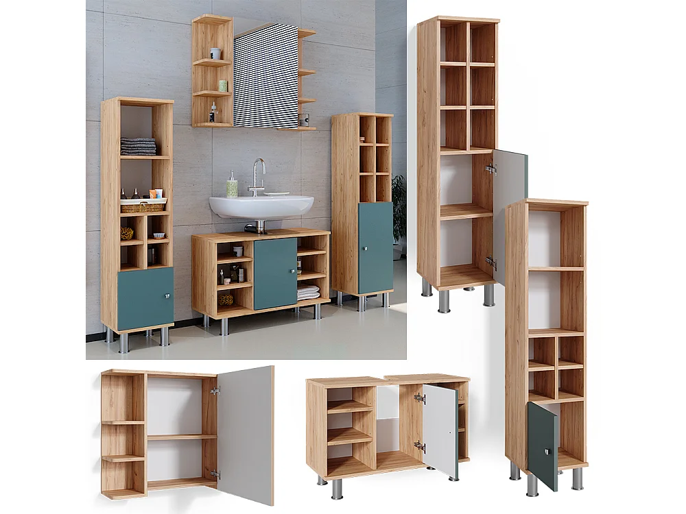 Set mobili bagno verde 60x32x54 fynn