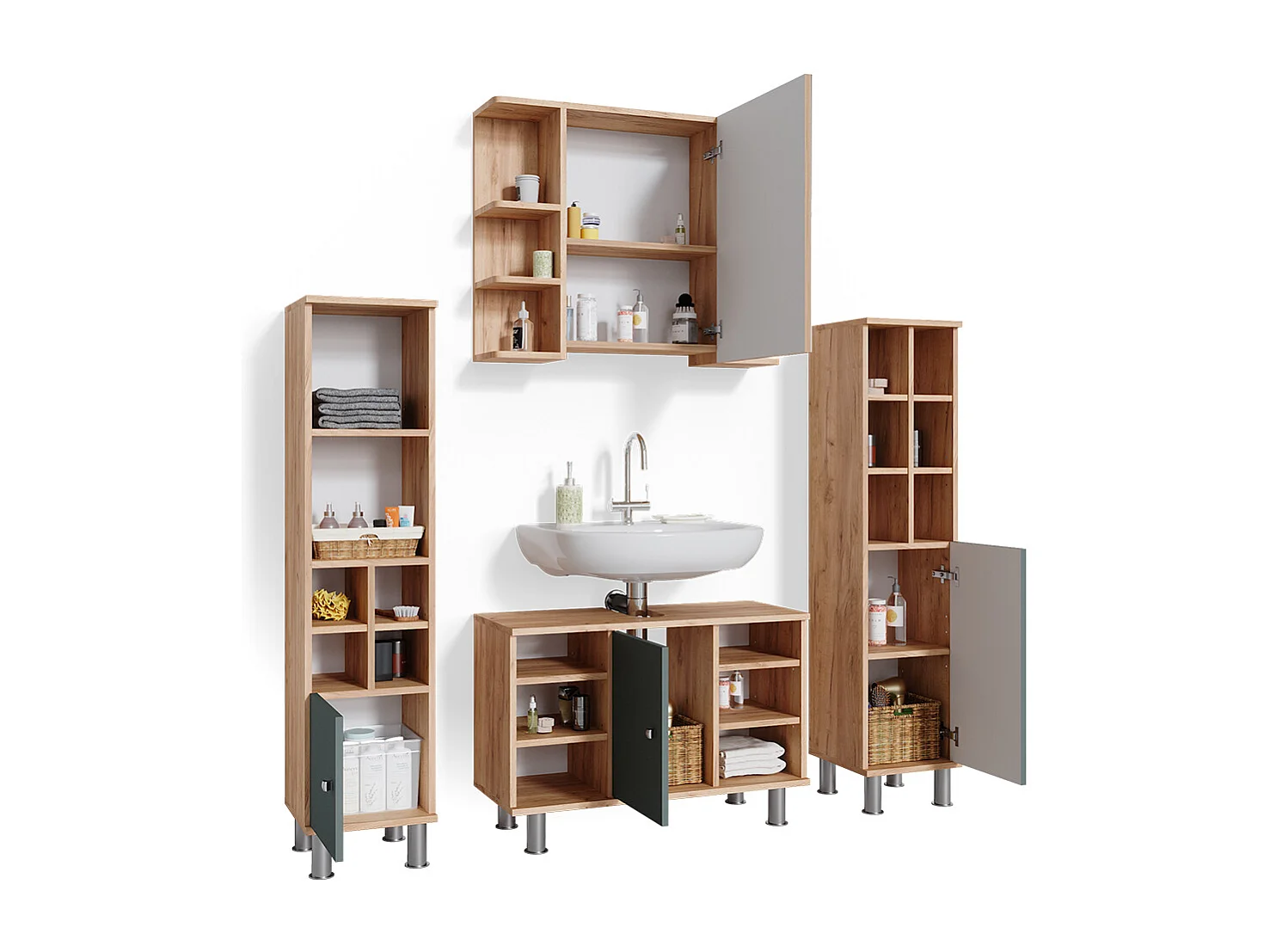 Meubles bain vert 60x32x54 fynn