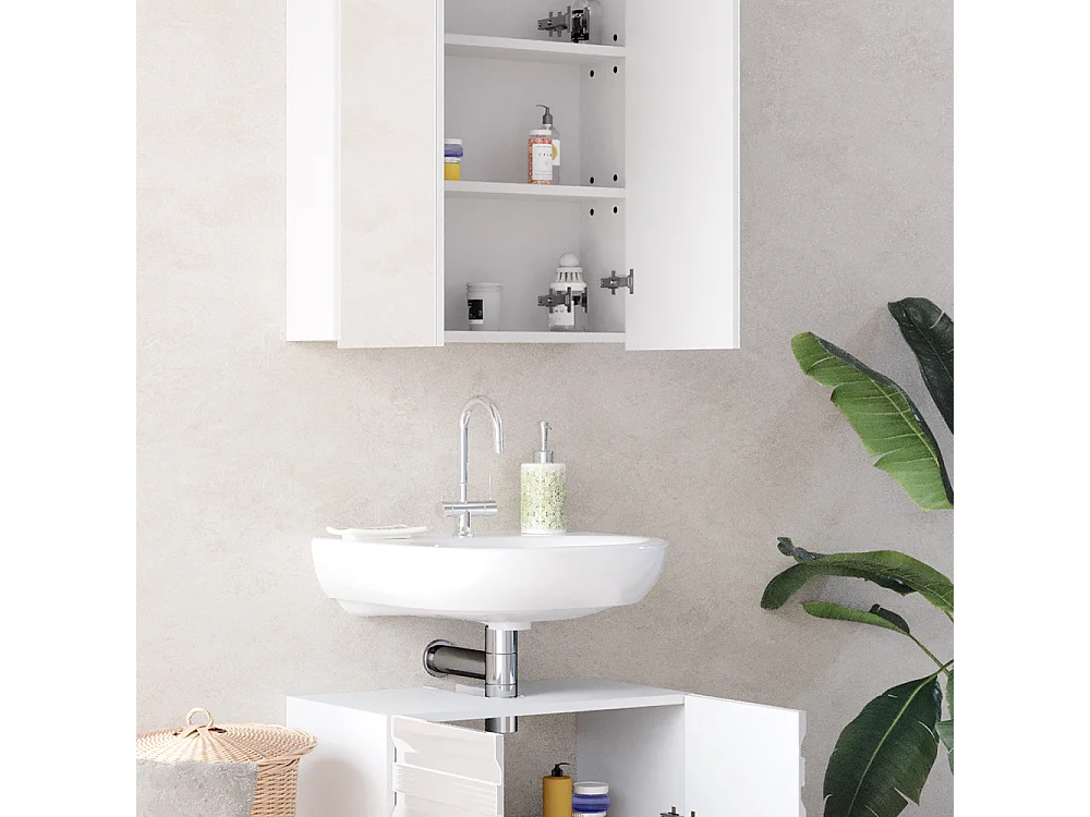 Meubles bain blanc haute brillance 56x34x60 fredd