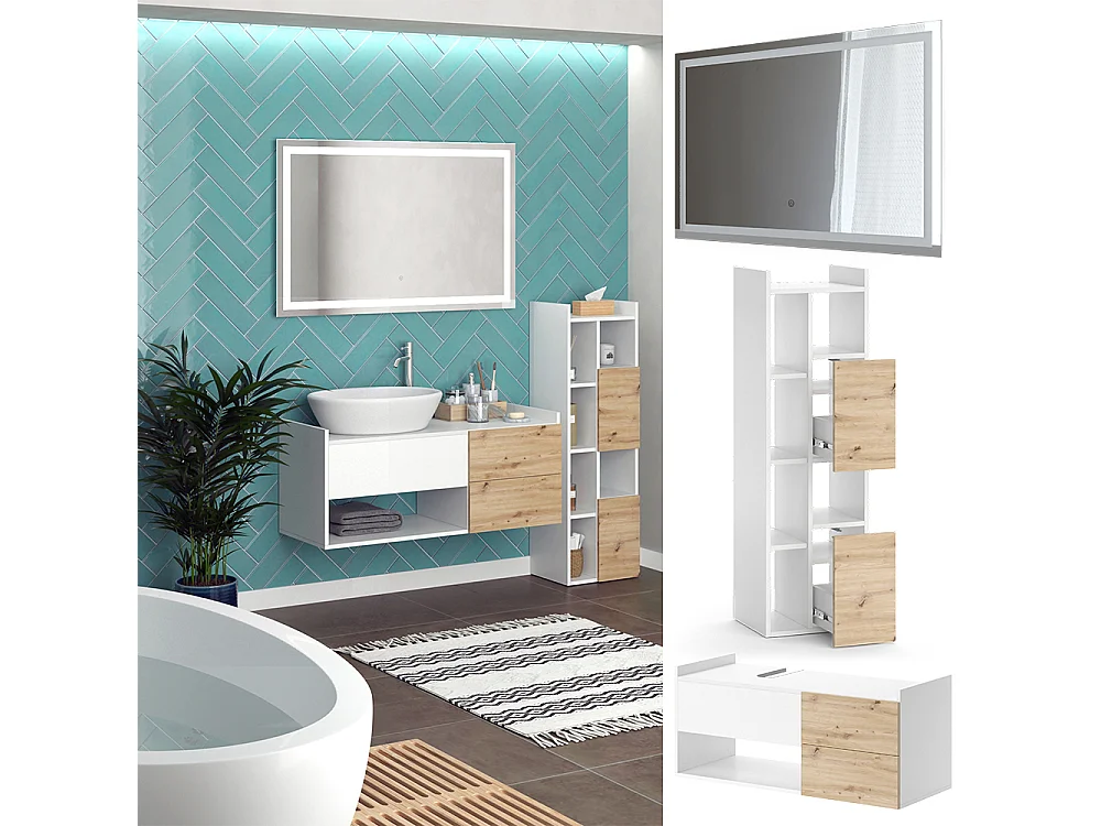 Badmöbel-Set weiß 105x43x45 alf