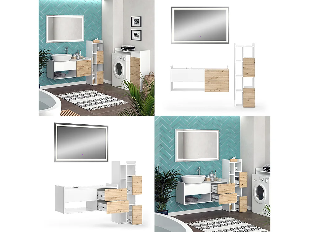 Badmöbel-Set weiß 105x43x45 alf