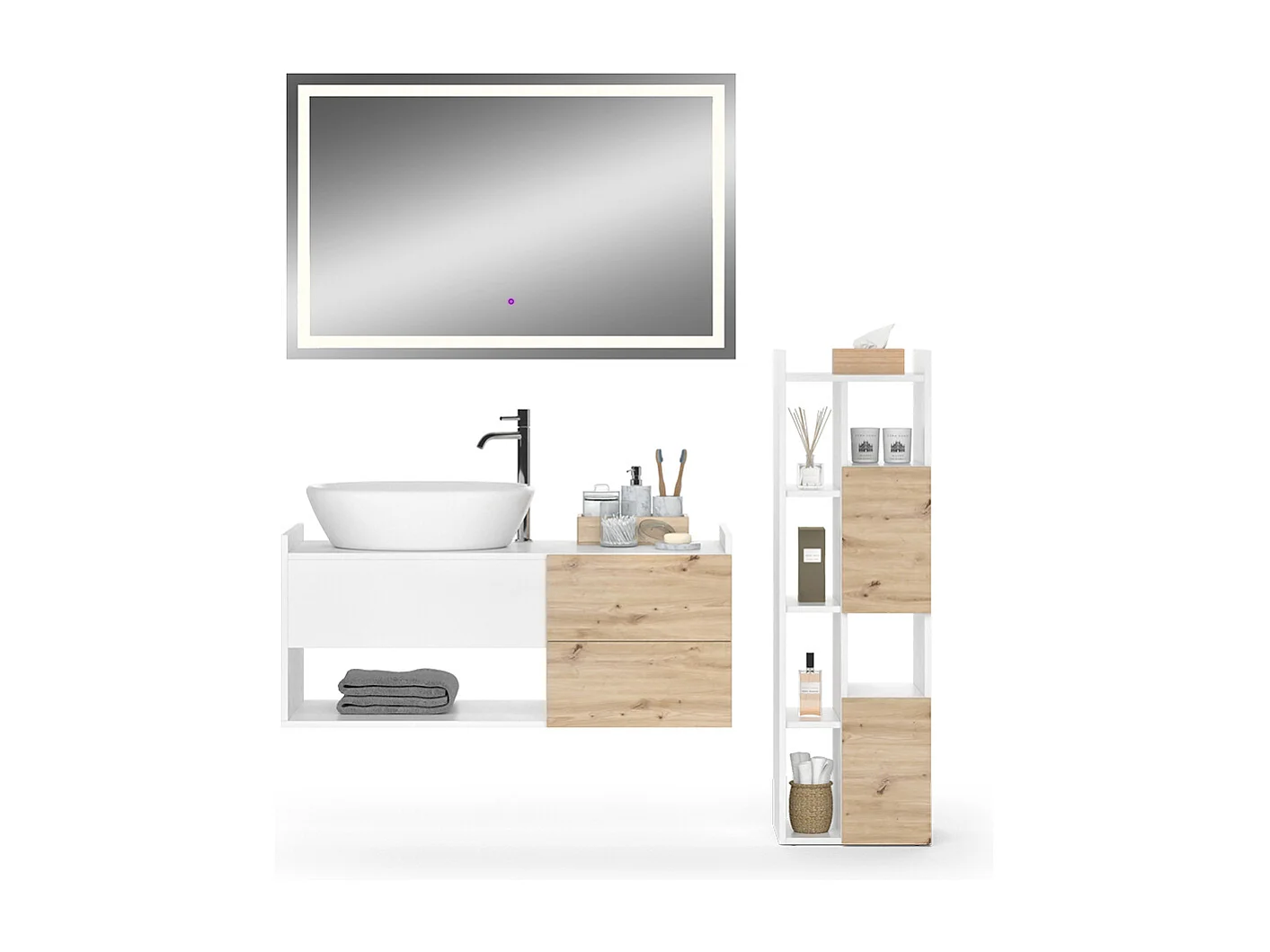 Meubles bain blanc 105x43x45 alf