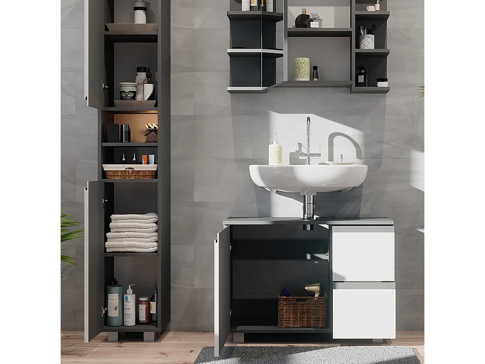 Meubles bain anthracite 80x33x60 j-shape
