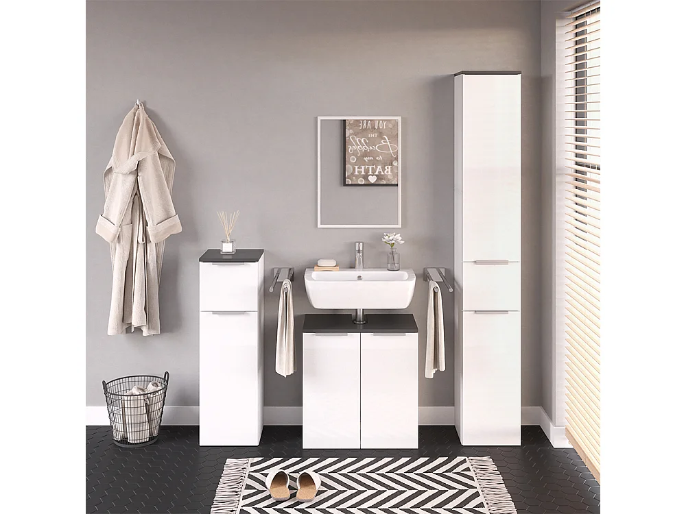 Conjunto de muebles de baño blanco 58x33x60 otis