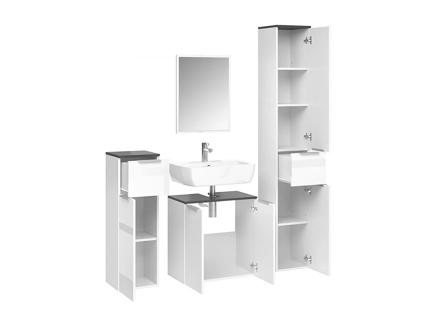 Conjunto de muebles de baño blanco 58x33x60 otis
