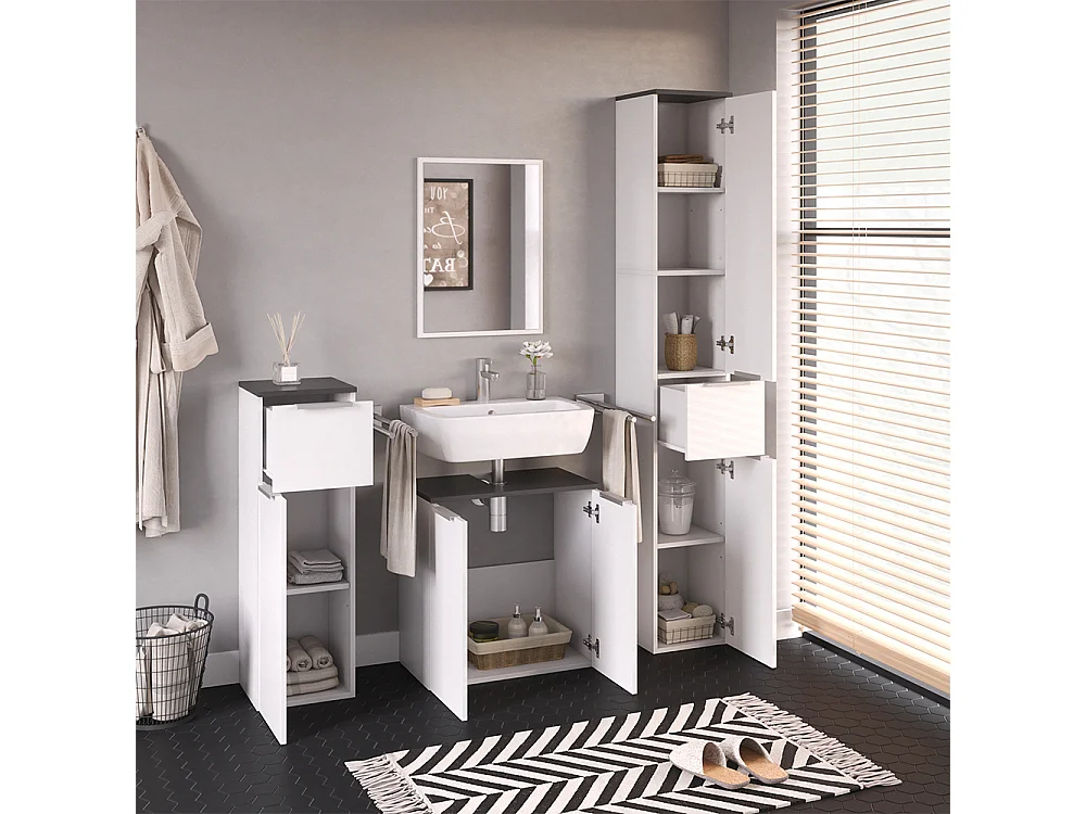 Meubles bain blanc 58x33x60 otis