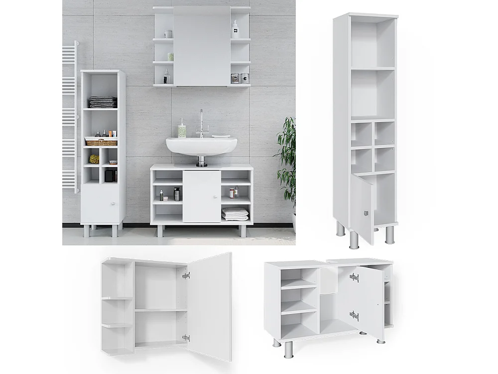 Set mobili bagno bianco 60x32x54 fynn