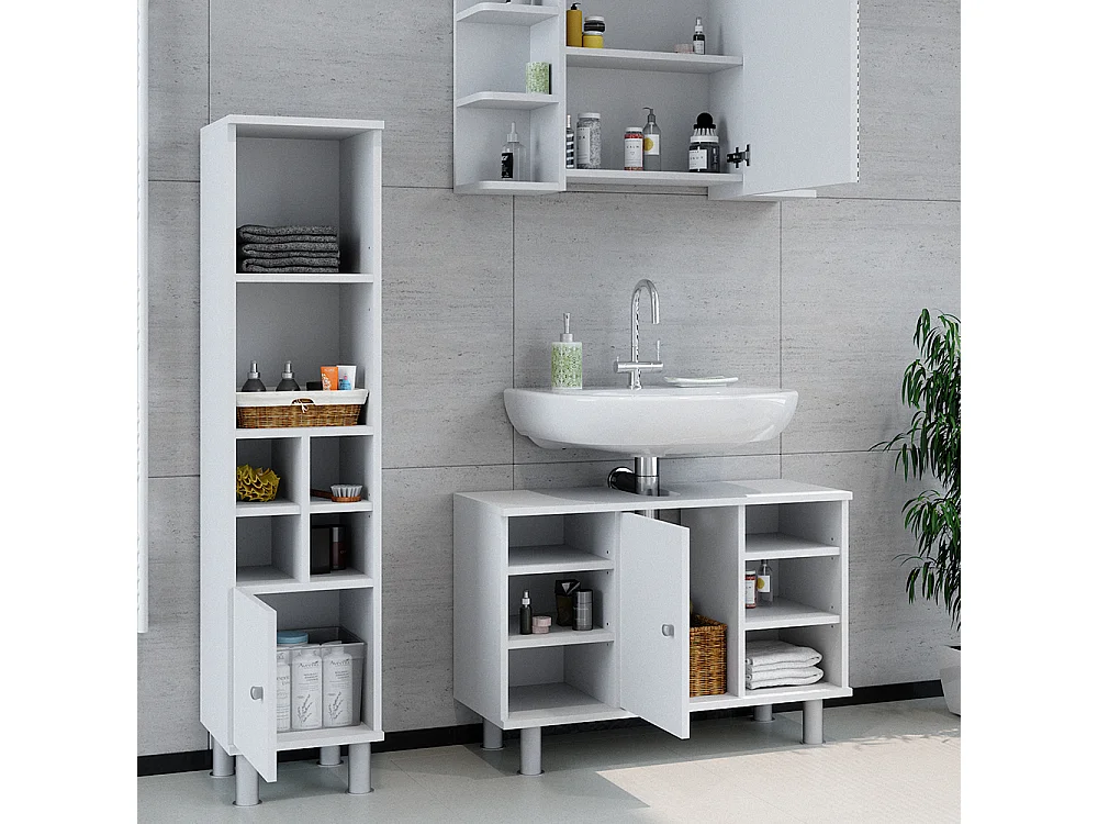 Set mobili bagno bianco 60x32x54 fynn