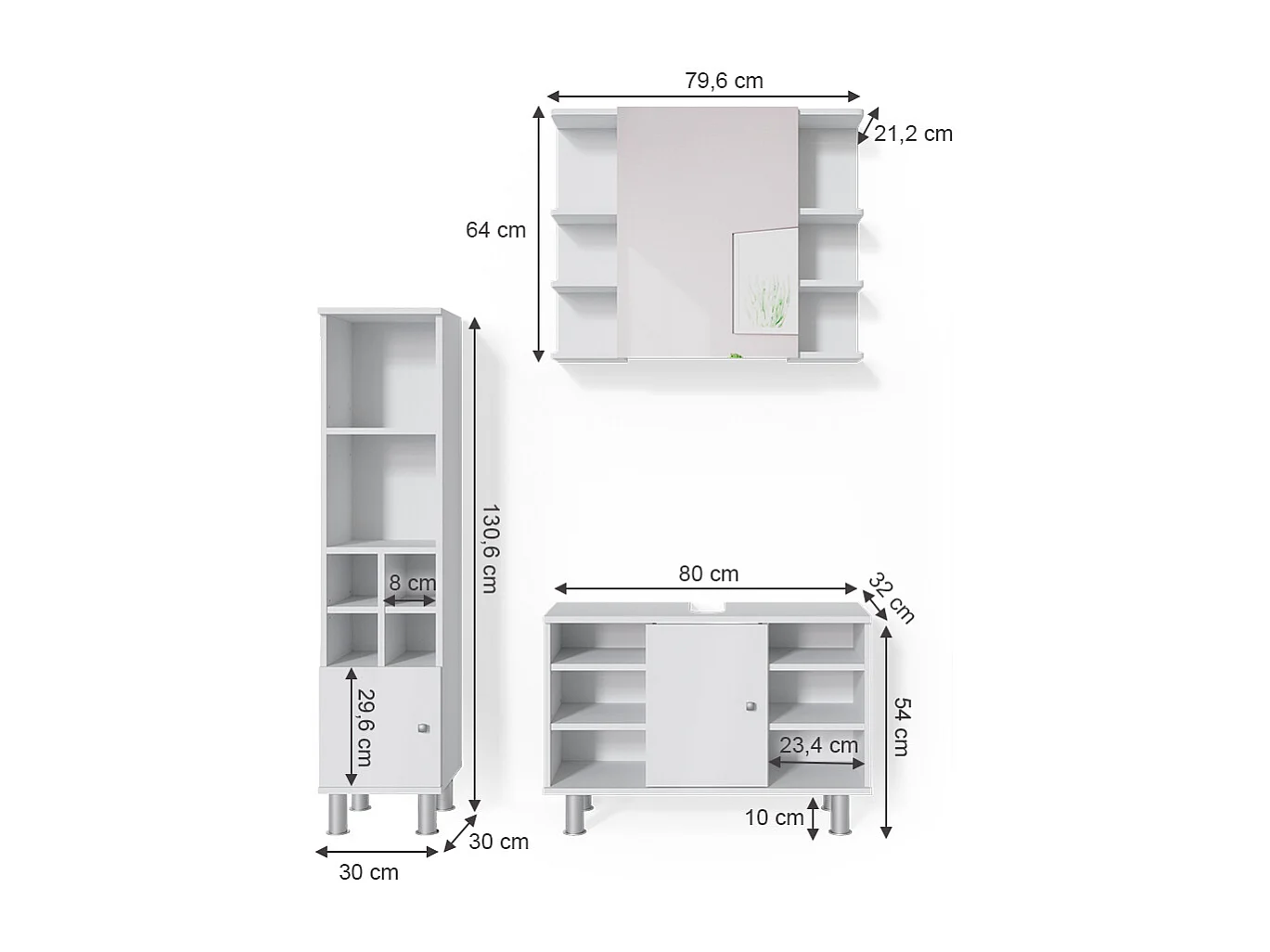 Meubles bain blanc 60x32x54 fynn