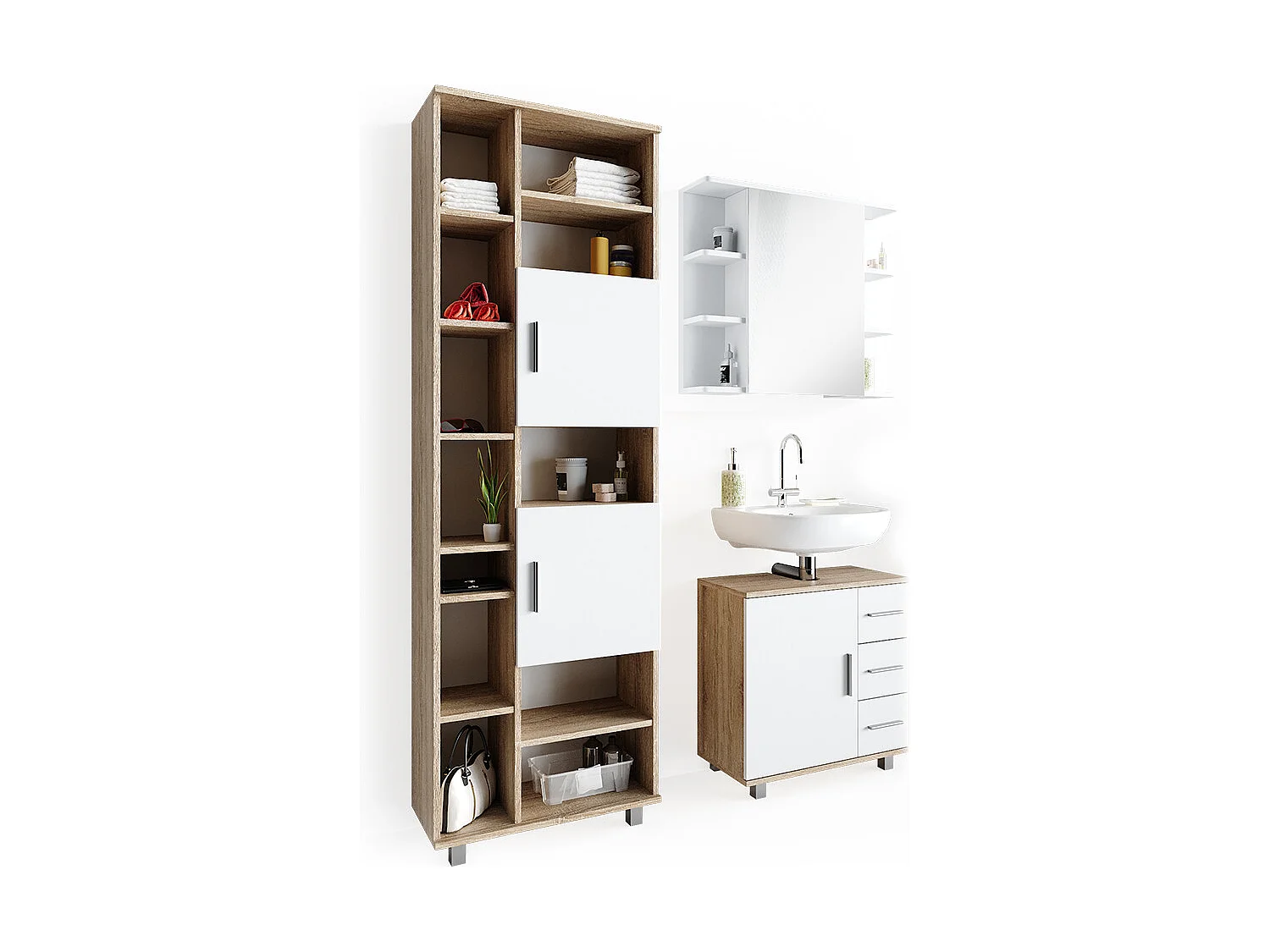 Set mobili bagno sonoma 60x33x60.8 ilias