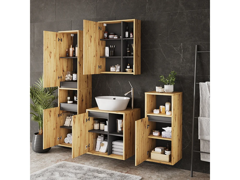 Ensemble de meubles de salle de bains artisan/gris 60x45.5x60 viola