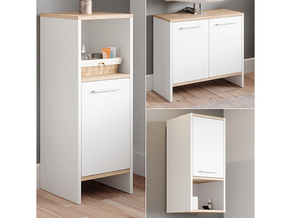 Set mobili bagno bianco 60x28x82 elvio