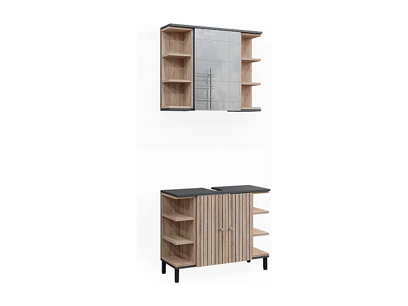 Set di mobili da bagno sonoma 79.6x32x64 aquis