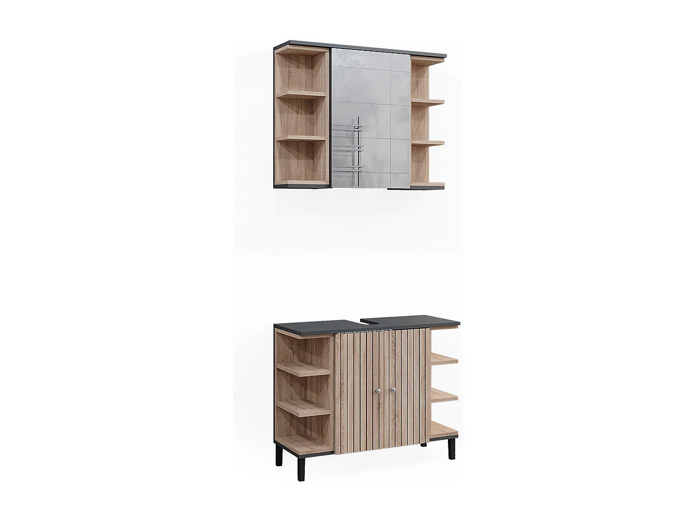 Badmöbel-Set sonoma 79.6x32x64 aquis