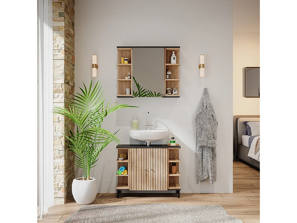 Badmöbel-Set sonoma 79.6x32x64 aquis