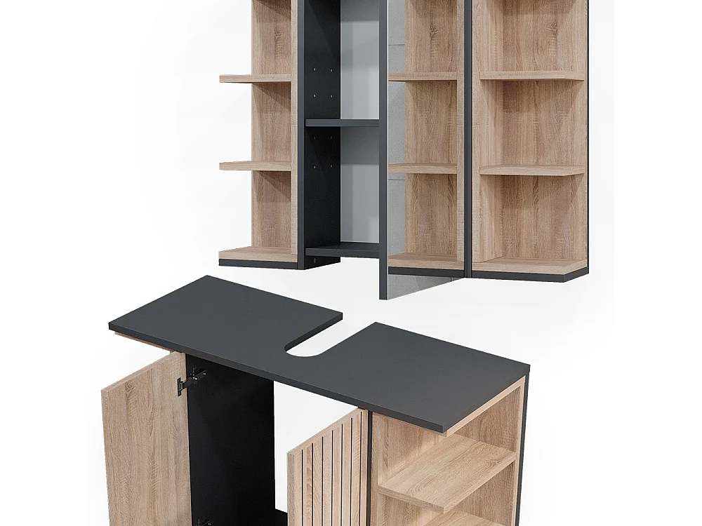 Badmöbel-Set sonoma 79.6x32x64 aquis